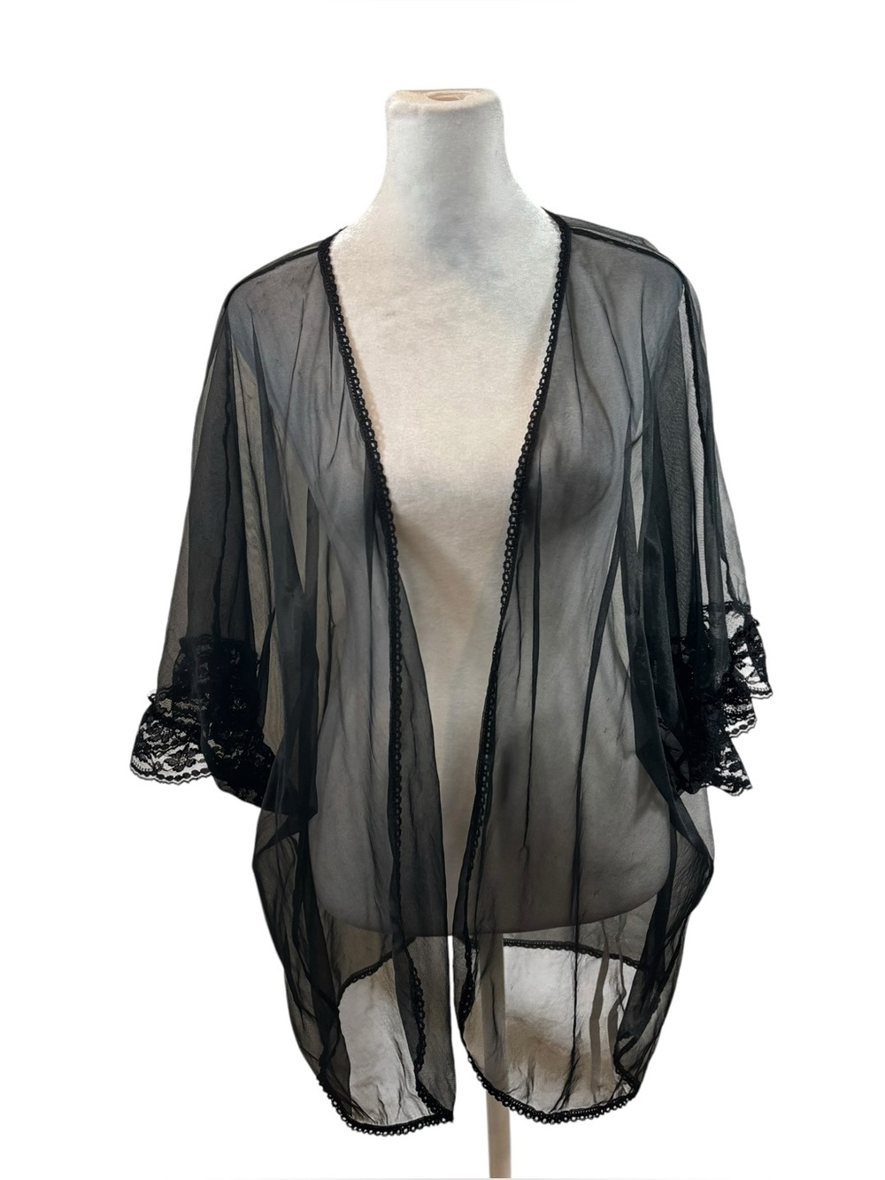 Ladies Vintage Alana Gale Union‎ Made Open Front Sheer Robe Size 3XL